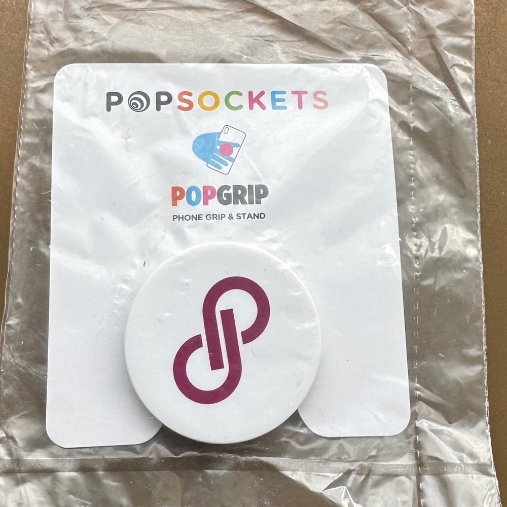 NWT Poshmark Branded Pop Socket OEM SEALED! OS White Burgundy Logo
